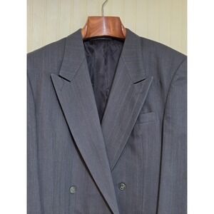 Dario di Napoli Blazer Mens 42 Long Charcoal Pinstripe Wool Double Breasted